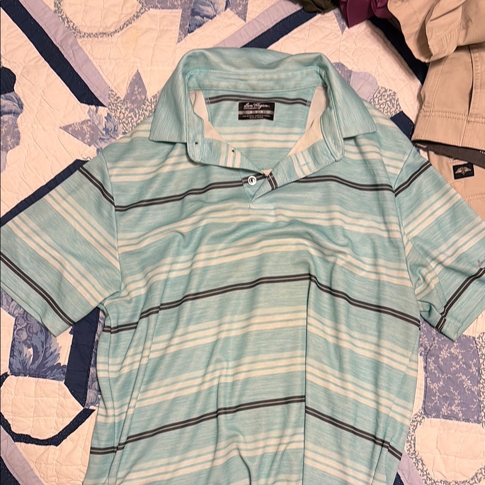 Aqua Striped Dress Shirt